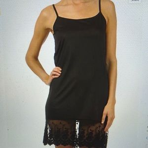Melody O2 Collection Black full slip New lace trim extended